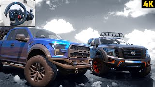 OFF-ROAD CONVOY - Ford F-150 Raptor & Nissan Titan | Forza Horizon 5 | Logitech G29 Gameplay