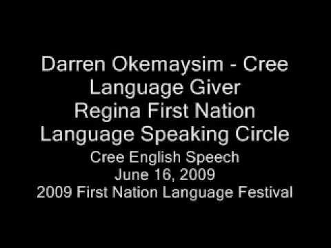 Darren Okemaysim Cree/English speech at the 2009 R...
