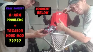 400ex/465ex ATV Build. Ebay Shocks Review and LSR A Arm problems. Plus Sneak Peek of Plastic Mods!