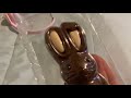 Taking chocolate bunny out from easter asmr yummybunny