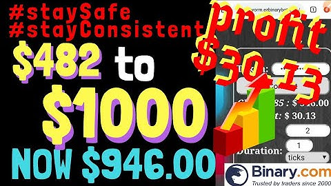 Profit 30.13 | $482 TO $1000 NOW $946.00 BINARY.COM AUTO TRADING BOT TRICK