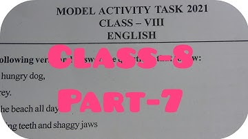 Class-8 English Model Activity Task//Part-7//October Month//WBBSE