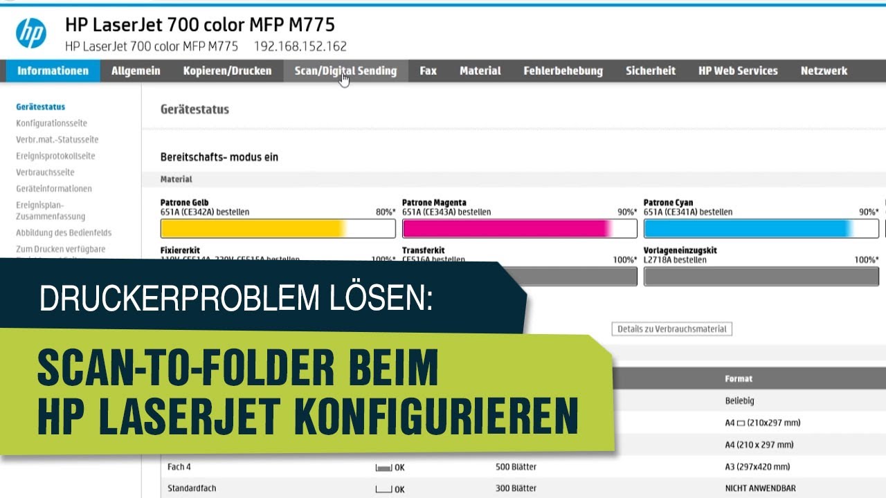 Druckerproblem lösen: Scan-to-Folder beim HP Laserjet konfigurieren