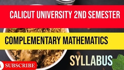 Calicut University 2nd semester complementary maths syllabus #exam#semester #syllabus#university