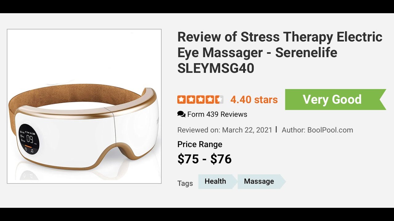 Review of Stress Therapy Electric Eye Massager Serenelife SLEYMSG40 YouTube