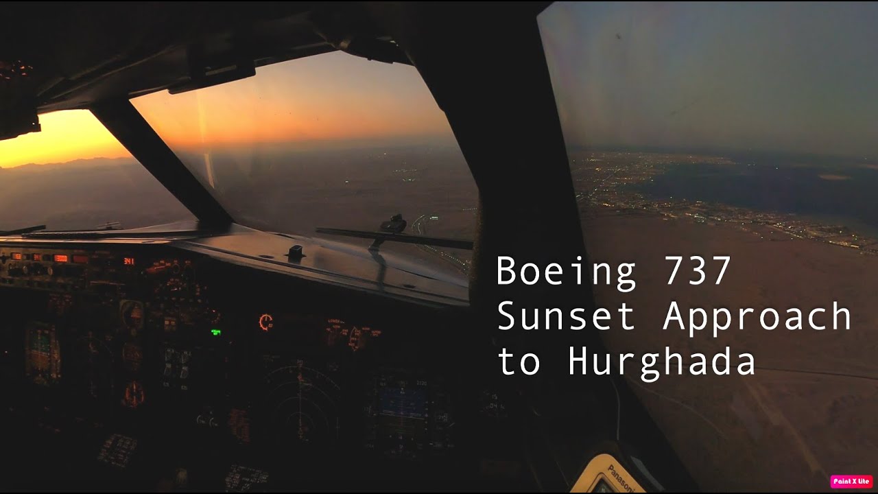 Boeing 737-800 [HRG] Hurghada Landing ILS RWY34R Cockpit view