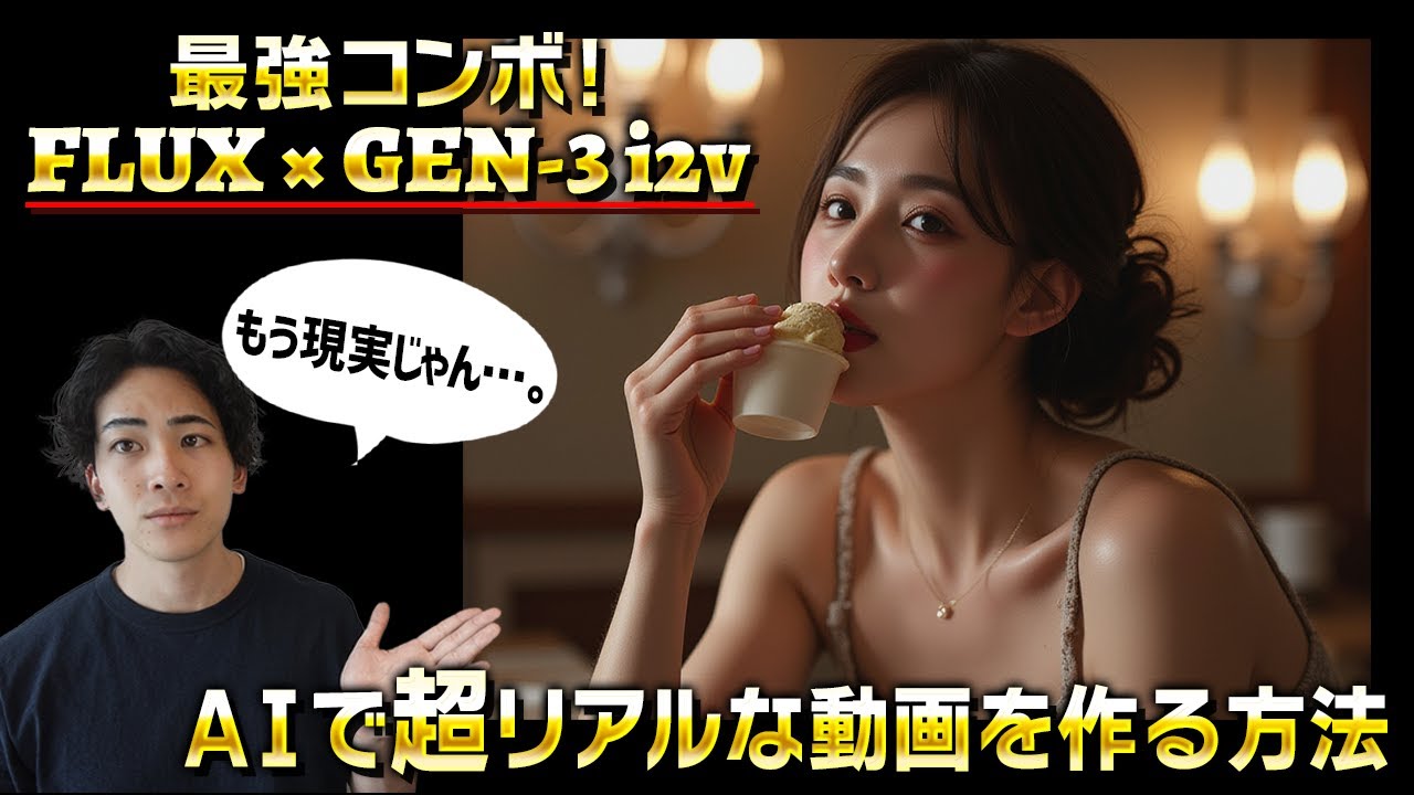 【驚愕】AI動画がここまで進化！FLUX × GEN-3で超リアル映像を生成