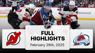 NHL Highlights | Devils vs. Avalanche | February 26, 2025