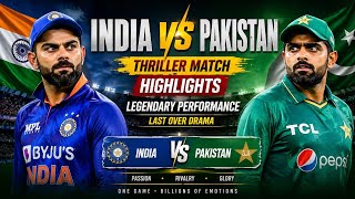 India vs Pakistan Thriller Match Highlights | Legendary Performance &amp; Last Over Drama