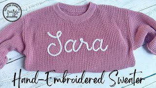 How to Hand Embroider a Knit Sweater