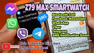 Z79 Max Smartwatch Bluetooth Call, SMS Notifications, Whatsapp, Messenger Demo