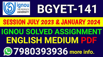 BGYET 141 Solved Assignment 2023-24 English, BGYET 141 Solved Assignment 23-24, BGYET-141 Assignment