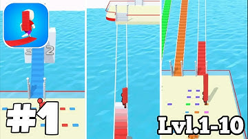 Bridge Race - Gameplay Part 1 All Levels 1-10 (Android,IOS)#1