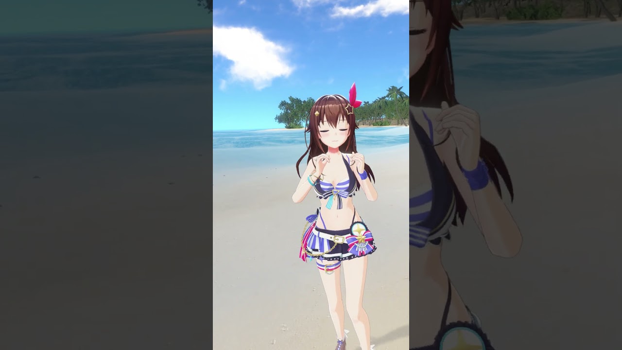 海と笑顔のシャッターチャンス【#holonatsuParadise #ホロナツpiece #shorts】