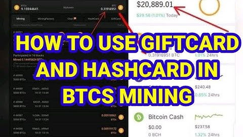HOW TO USE GIFTCARD AND HASHCARD IN BTCS MINING