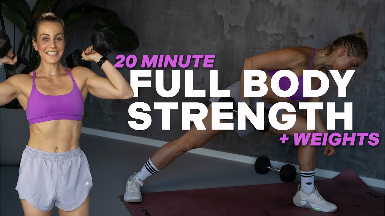 20 MIN FULL BODY STRENGTH WORKOUT | Quick & Effective | No Jumping | + Weights | Build Muscle
