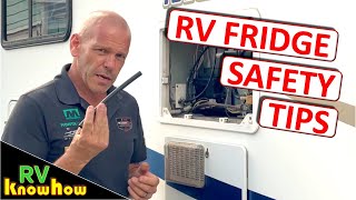 RV refrigerator safety and fire prevention. Keep this area clean for safety and better cooling.