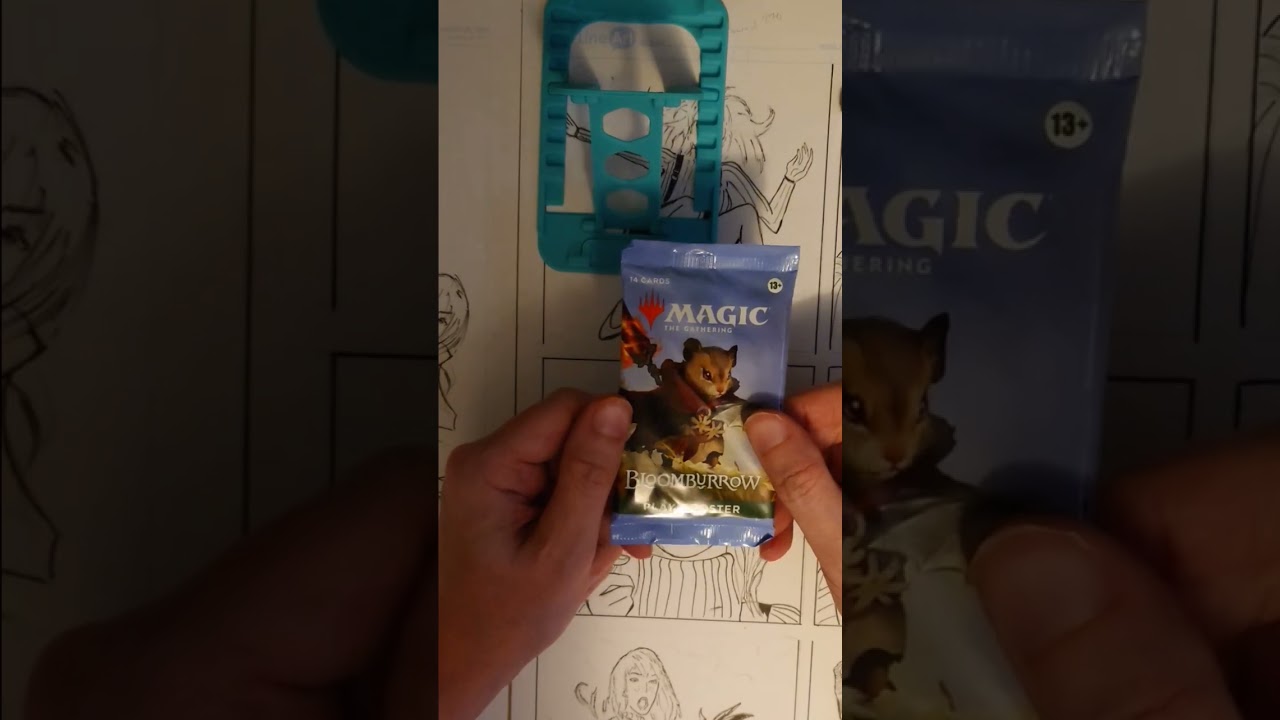 Ripping a Bloomburrow play booster (cost $0.53 cents, I'd buy that for a (half) dollar) 