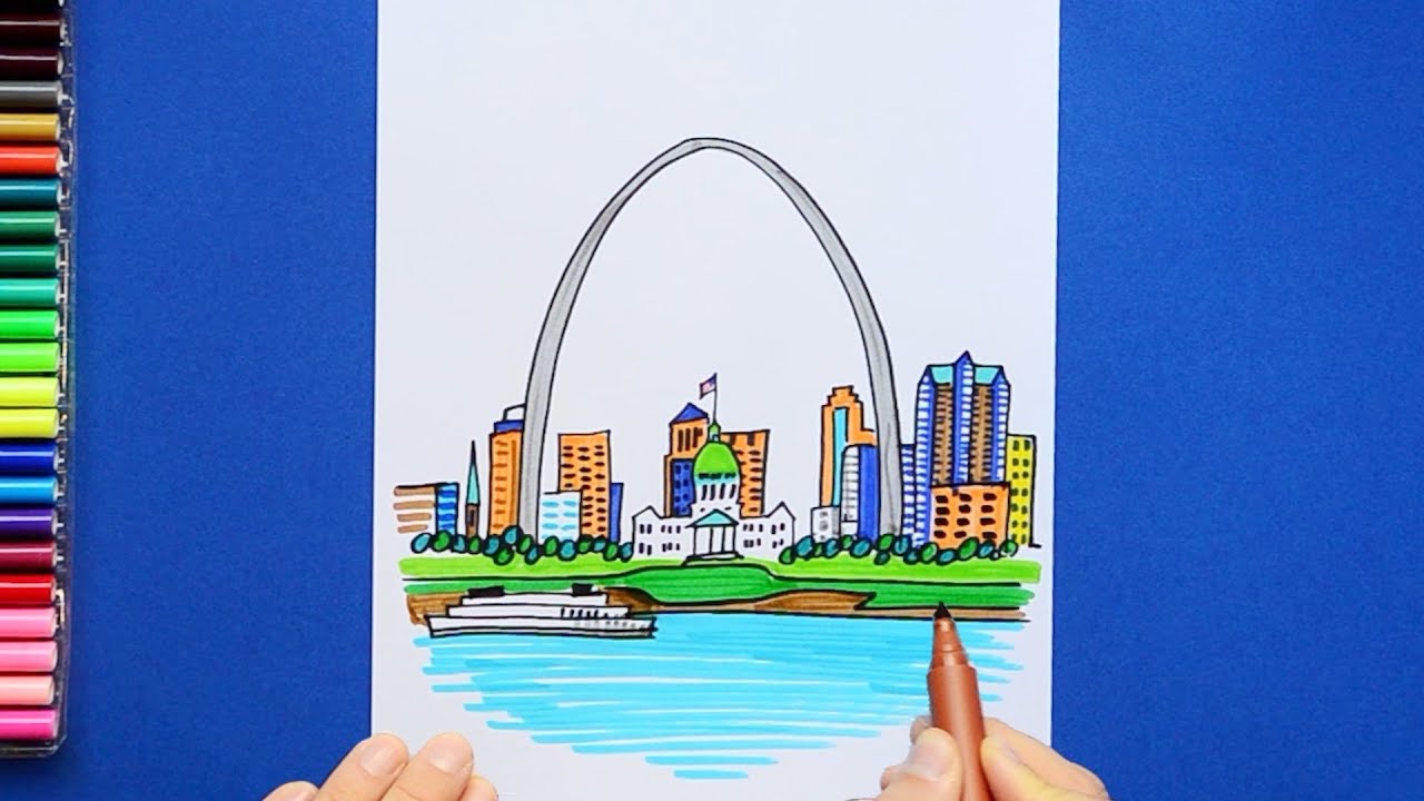 How to Draw the Gateway Arch Gateway Arch Step by Step   Gateway arch  Book art projects St louis art
