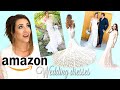 AMAZON WEDDING DRESSES! Affordable wedding dress try-on haul and review!