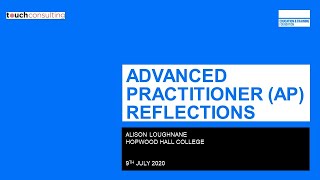 Advanced Practitioner (#APConnect) Reflections - Alison Loughnane (2020/21)