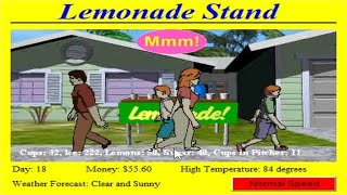 Lemonade Stand Flash Game Playthrough