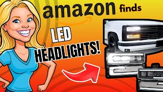 Chevy GMC CK 1500 2500 3500 Suburban Silverado Tahoe Yukon 1988-1998 LED Replacement headlights