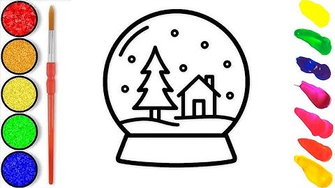 How to Draw Christmas Snow globe | Easy Drawing for beginners. 