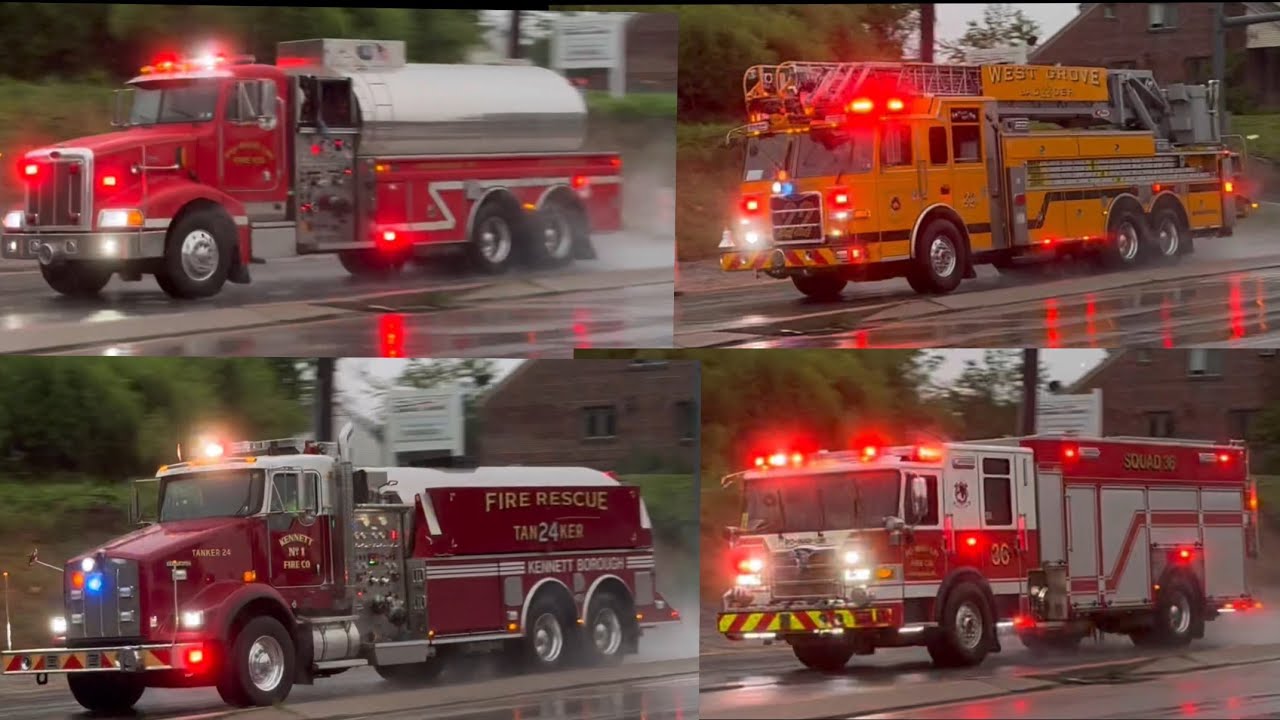 Kennett Township Garage Fire Response Video