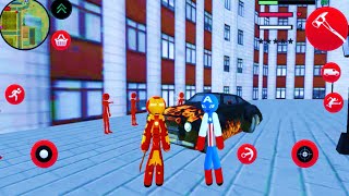 Island Invasion and New Hermeus Car – Stickman Iron Rope Hero Gangstar (Android Gameplay) screenshot 5