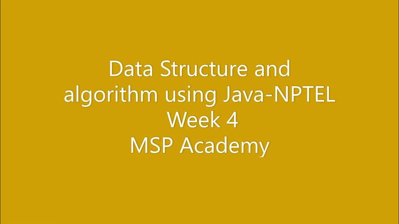 NPTEL Data Structure And Algorithms Using Java WEEK 4 Quiz Assignment ...