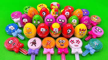 Digging Numberblocks with Rainbow Eggs, Lollipop Candy CLAY Coloring! Satisfying ASMR Videos