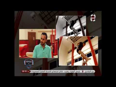    عمر فؤاد يتحدث مع كابتن مصر عمر العربي في رياضة الجمباز