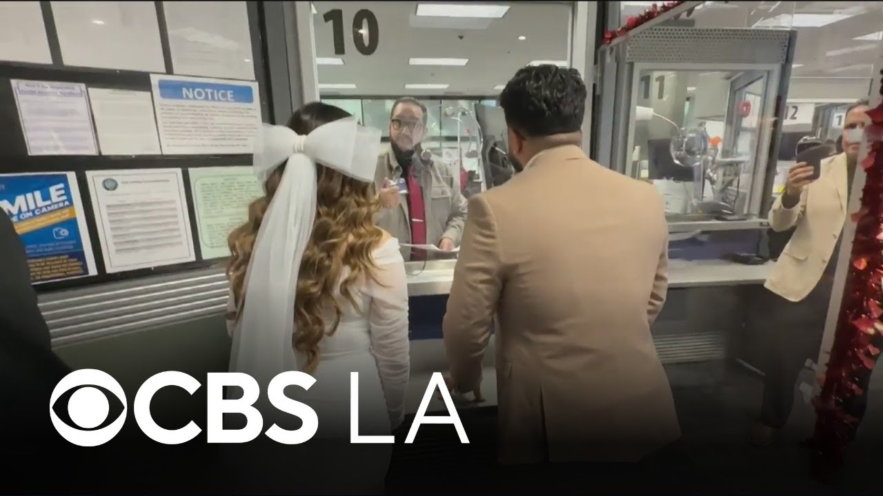 San Bernardino County's Hall of Records opens for Valentine's Day, dozens of couples married