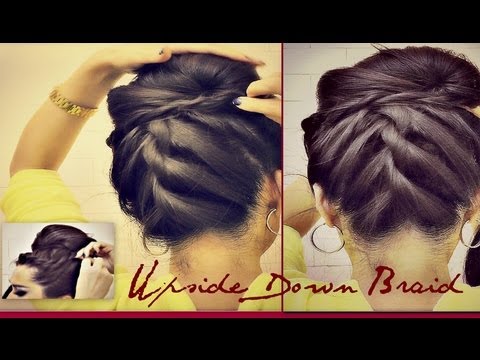 Upside Down Braid Bun Short Hairstyle 2013