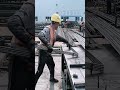 Professional rebar bending creating construction stirrups