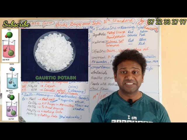 Acids, Bases and Salts class 10th in kannada by guru sir