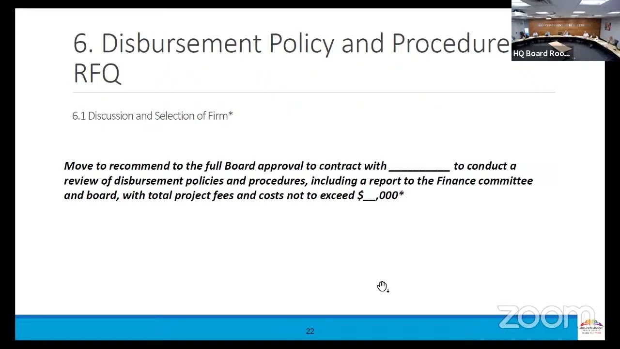 MCPL Finance and Audit Committee October 13, 2022