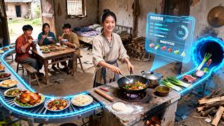 Woman time-travels famine, gains emotion power, saves family with meat, rises high!
