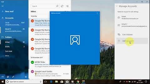 How to add another gmail account in windows 10 mail app