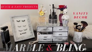 Hello diy queens! these marble and bling vanity decorations are the
perfect combination to make your look glam, organized. include: di...