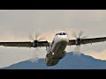 То подпрыгнет, то дрифтанёт. ATR-72 - самолет с прозвищем "Тыртырка". Посадки и взлеты.