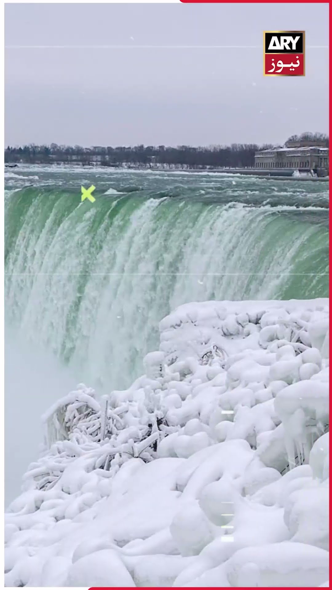 World's largest niagara falls freezes?#winters #shorts #reels #weather #northamerica #arynews
