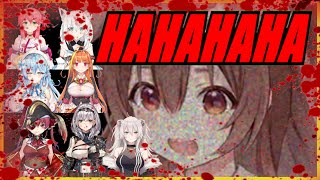 【Hololive】Korone Can't Stop Laughing While Murdering Everyone ft. Marine, Fubuki, Botan...【Eng Sub】