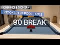 Snooker on Pool Table 90 Break Total Clearance