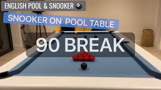 Snooker on Pool Table 90 Break Total Clearance