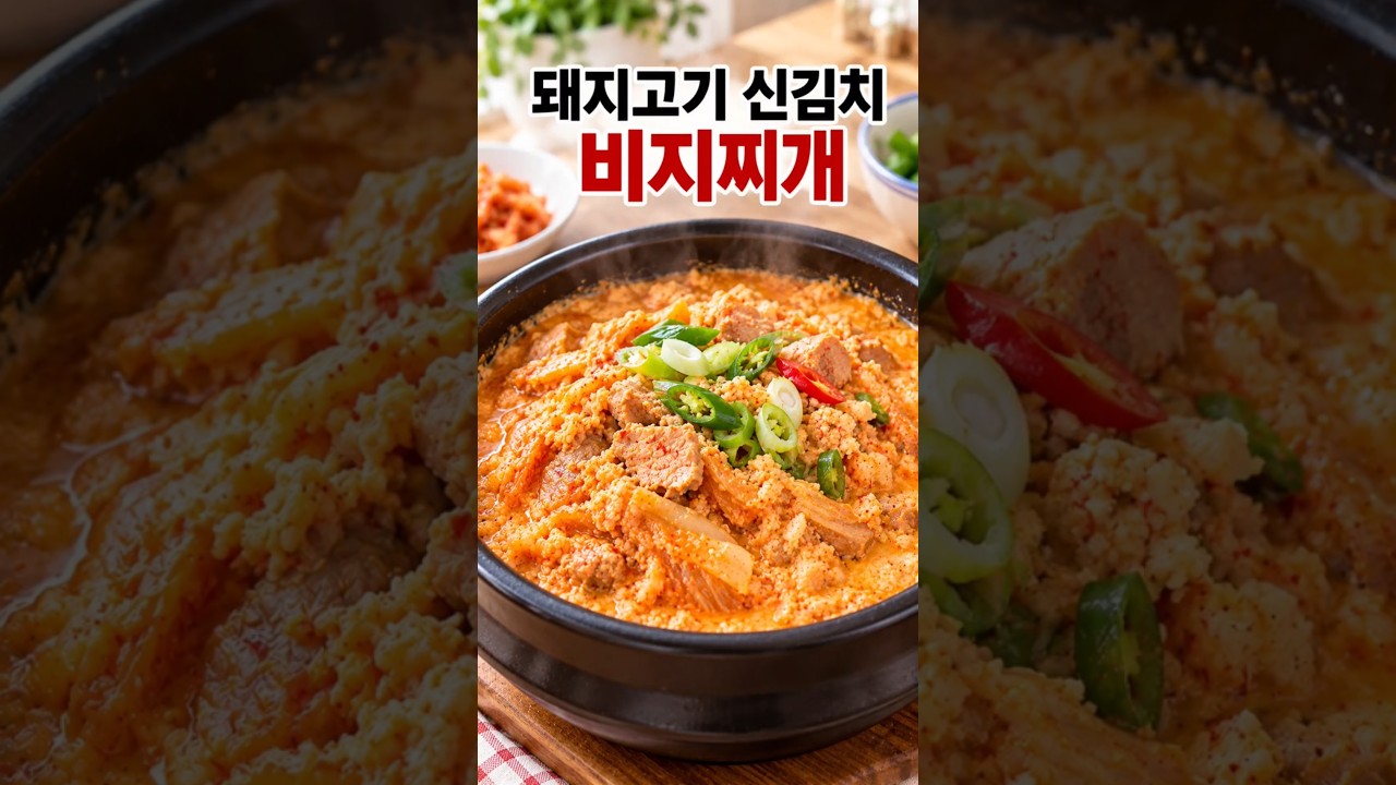 돼지고기 신김치 비지찌개 레시피 숏폼 썸네일