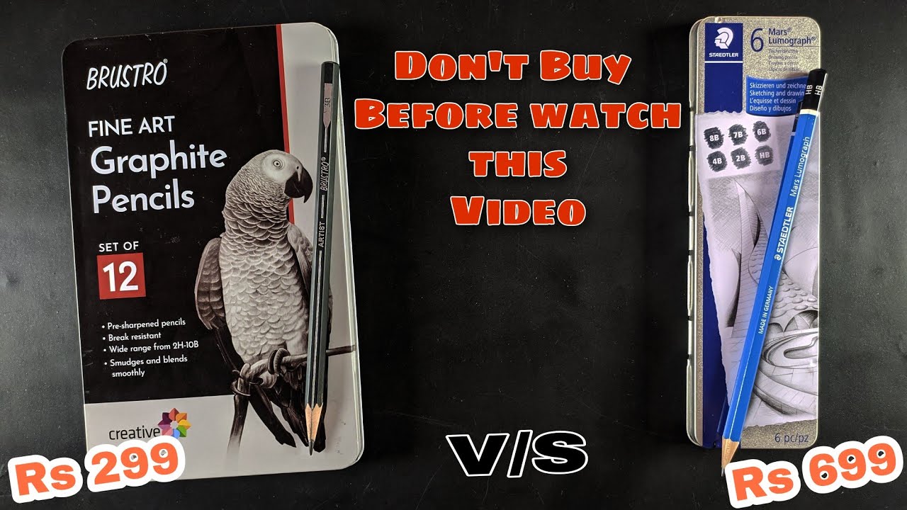 Steadtler pencil vs Brustro pencil | Best pencil for beginners | Best pencil under 299 | kshanu art