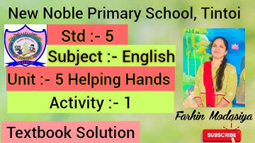 std 5 english unit 5 activity 1 | dhoran 5 angreji ch 5 activity 1 | helping hands