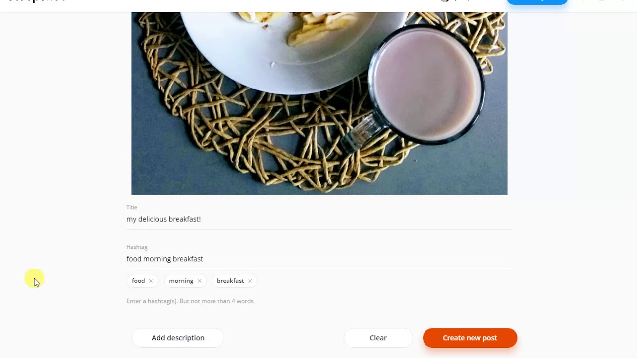 Steepshot for the web - Create new post
